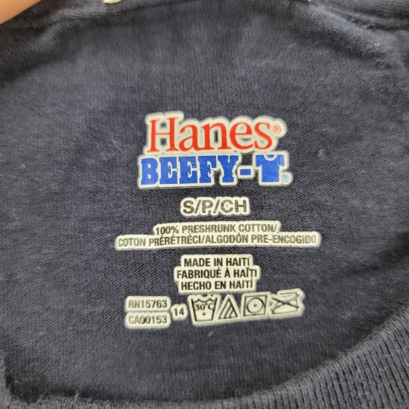 Harley Davidson‎ Shirt Mens Small Hanes Beefy T Blue Zips 45th Parallel Pocket - Picture 10 of 16